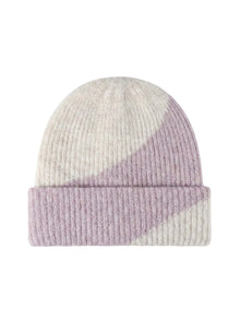 Two color wool without embroidery – Winter Beanie, Purple-white