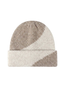 Two color wool without embroidery – Winter Beanie, Beige-cream