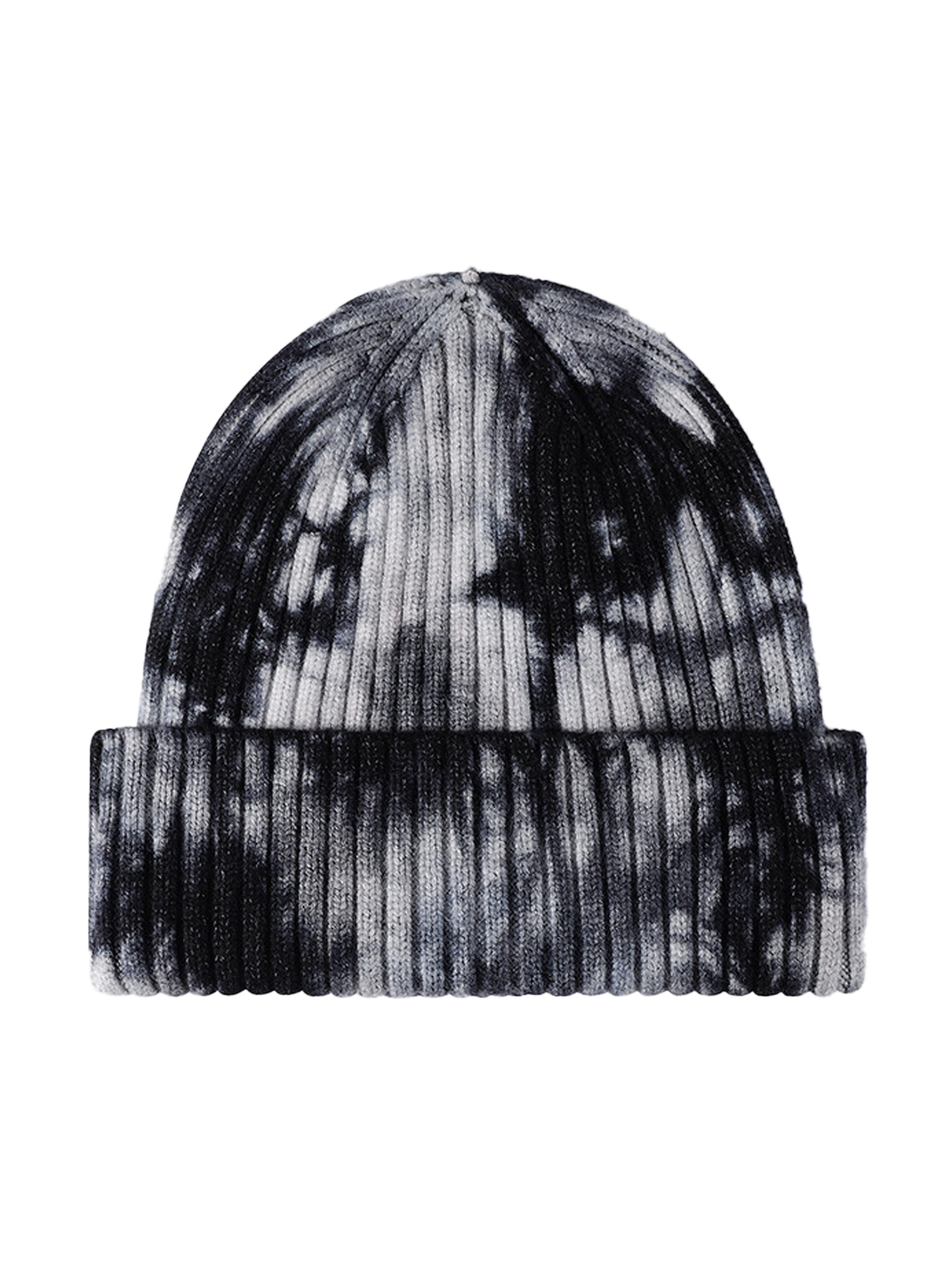 Tie Dye without embroidery – Winter Beanie, Grey-black