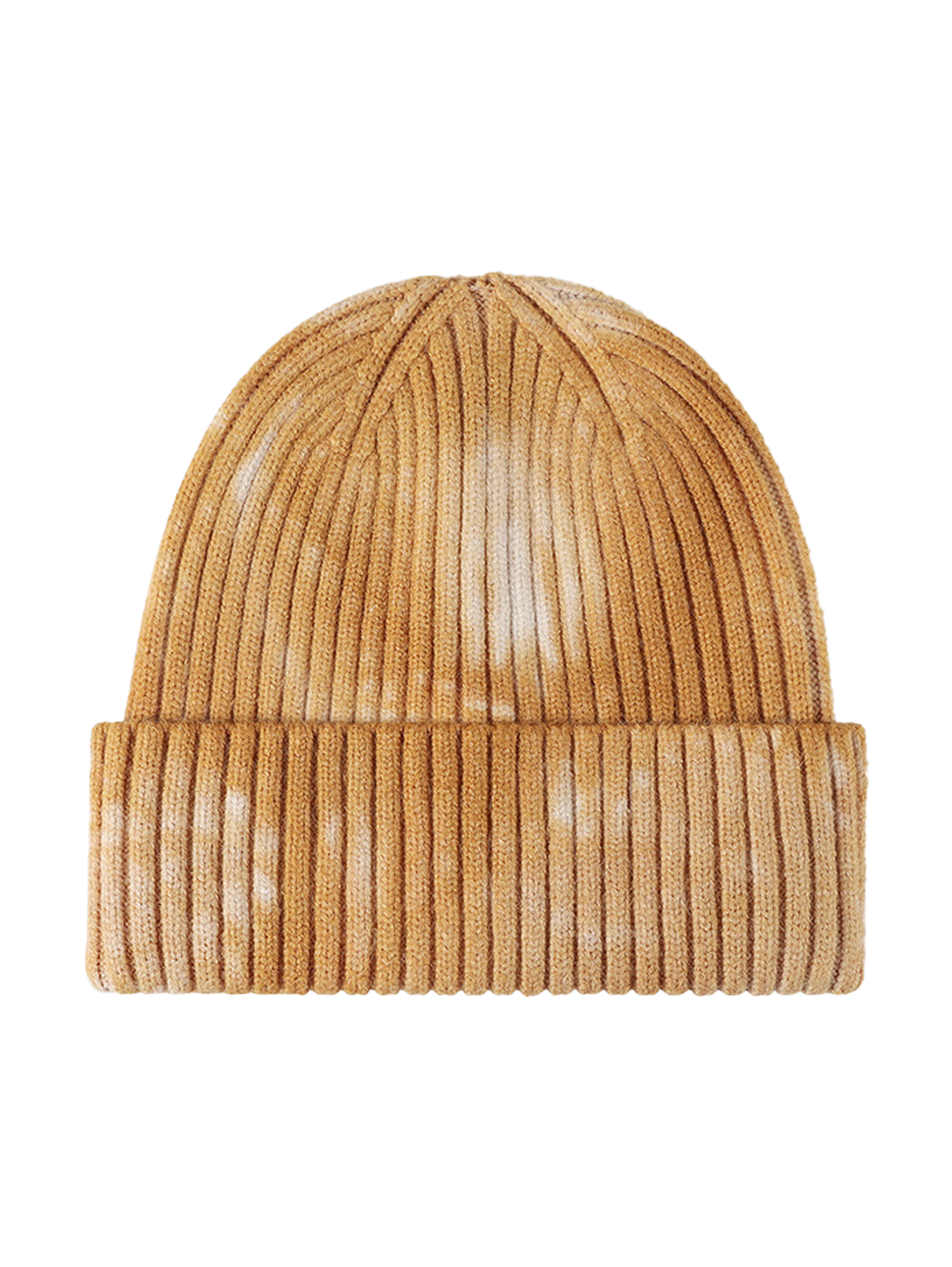 Tie Dye without embroidery – Winter Beanie, Gold-white