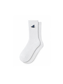 Capkov Embroidery Socks Shark – White