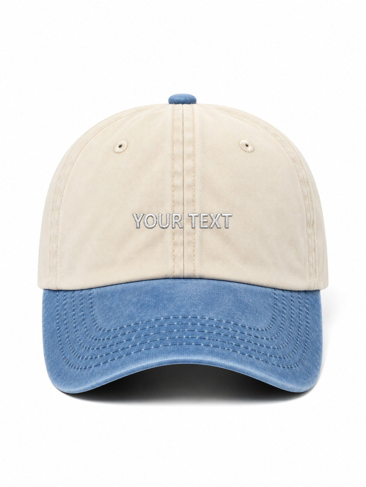 Your own design TEXT – Vintage Two-Tone cap, Washed Ocean – photo 5 of 8