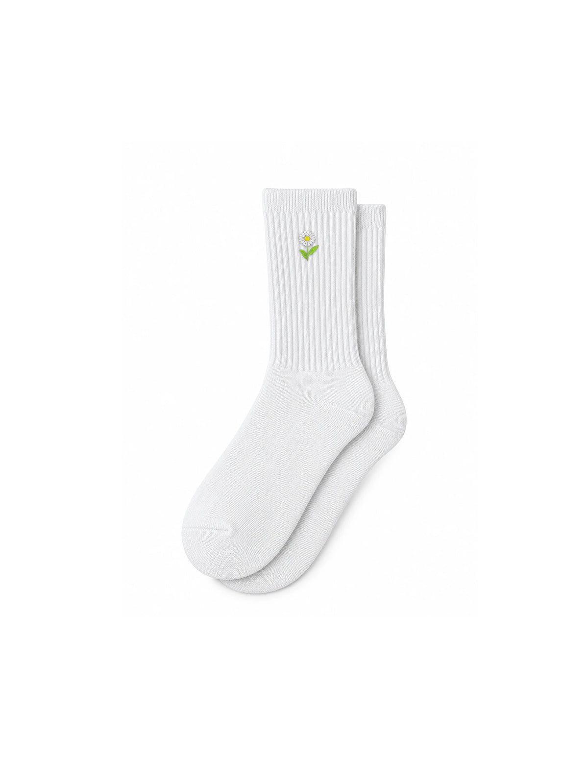 Capkov Embroidery Socks Daisy, White