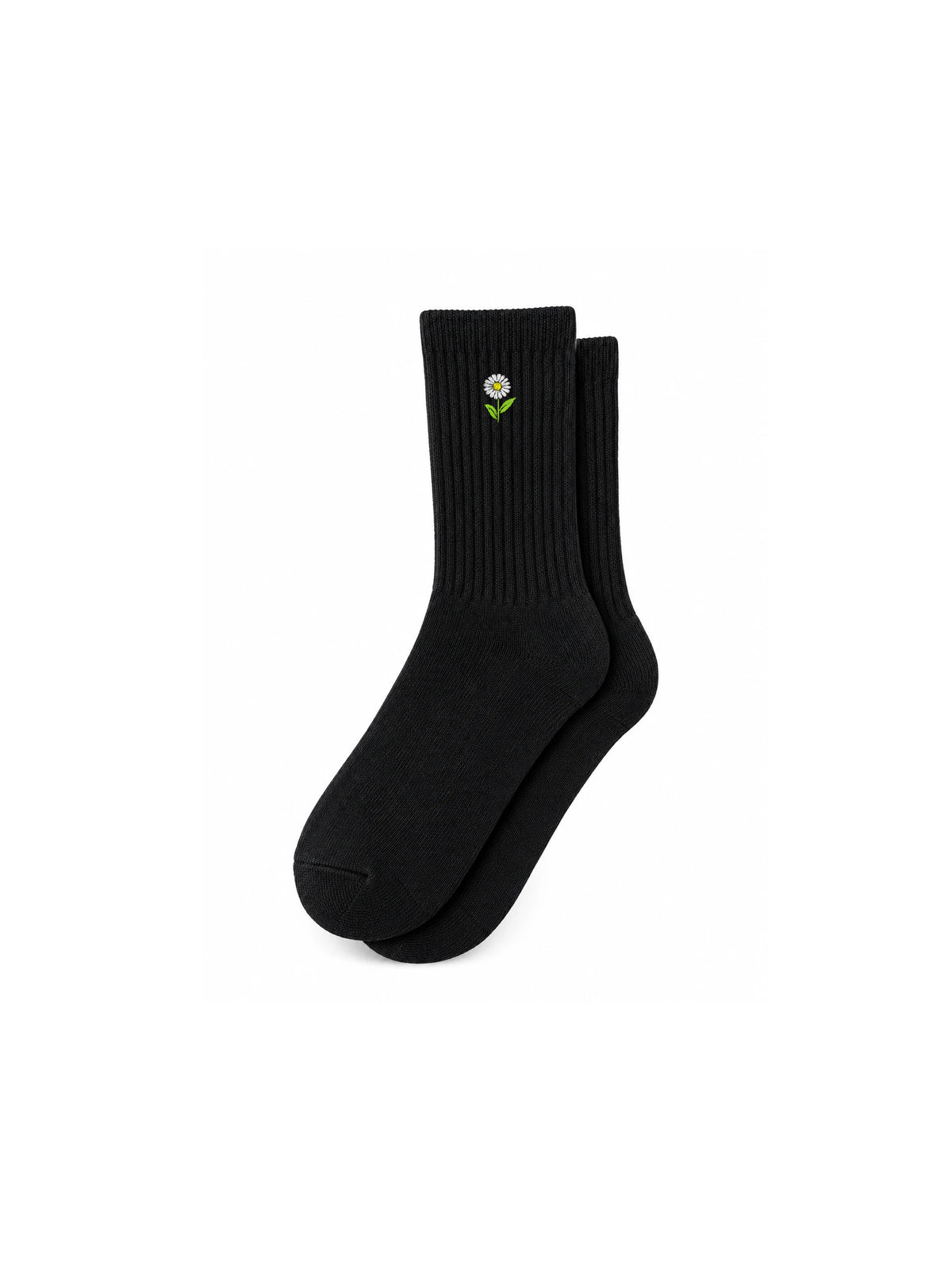 Capkov Embroidery Socks Daisy, Black