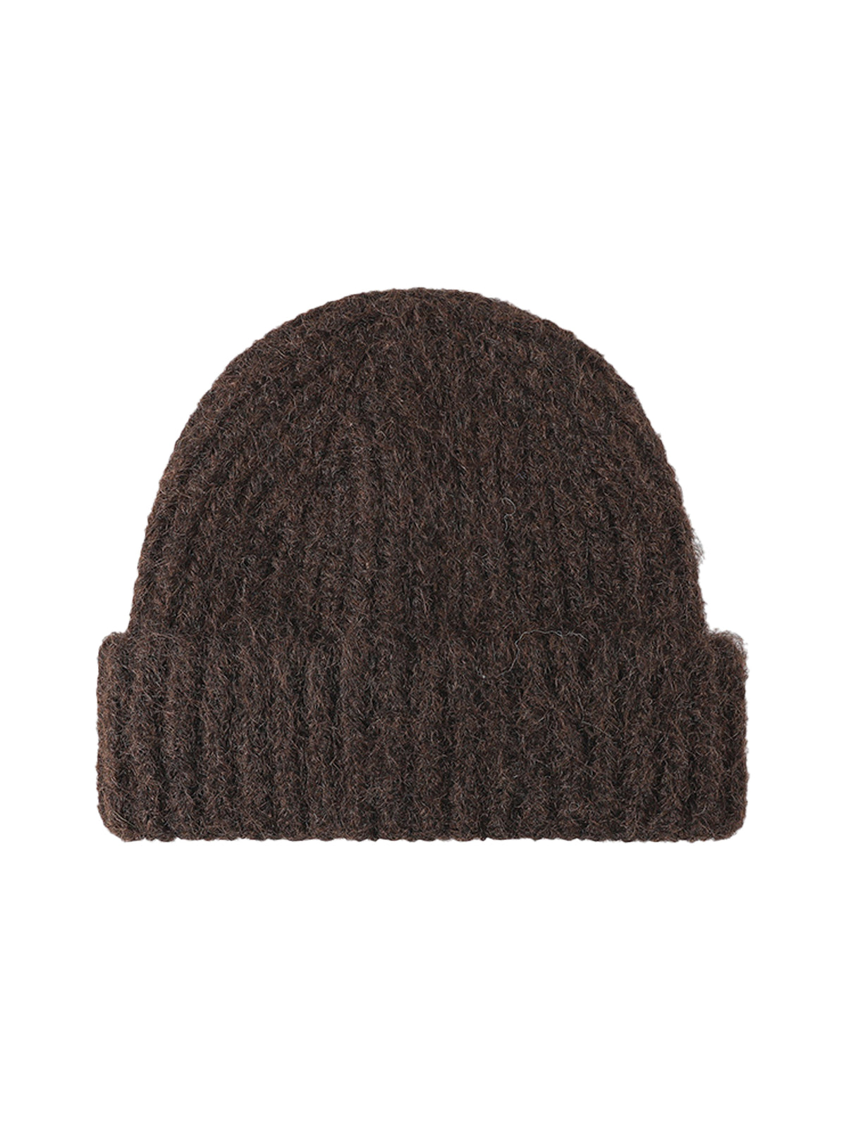 Fluffy without embroidery – winter beanie, Brown