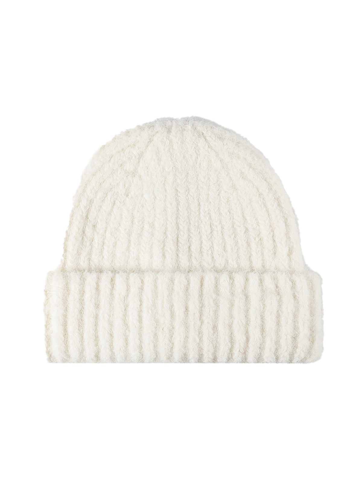 Fluffy without embroidery – winter beanie, White – photo 6 of 8