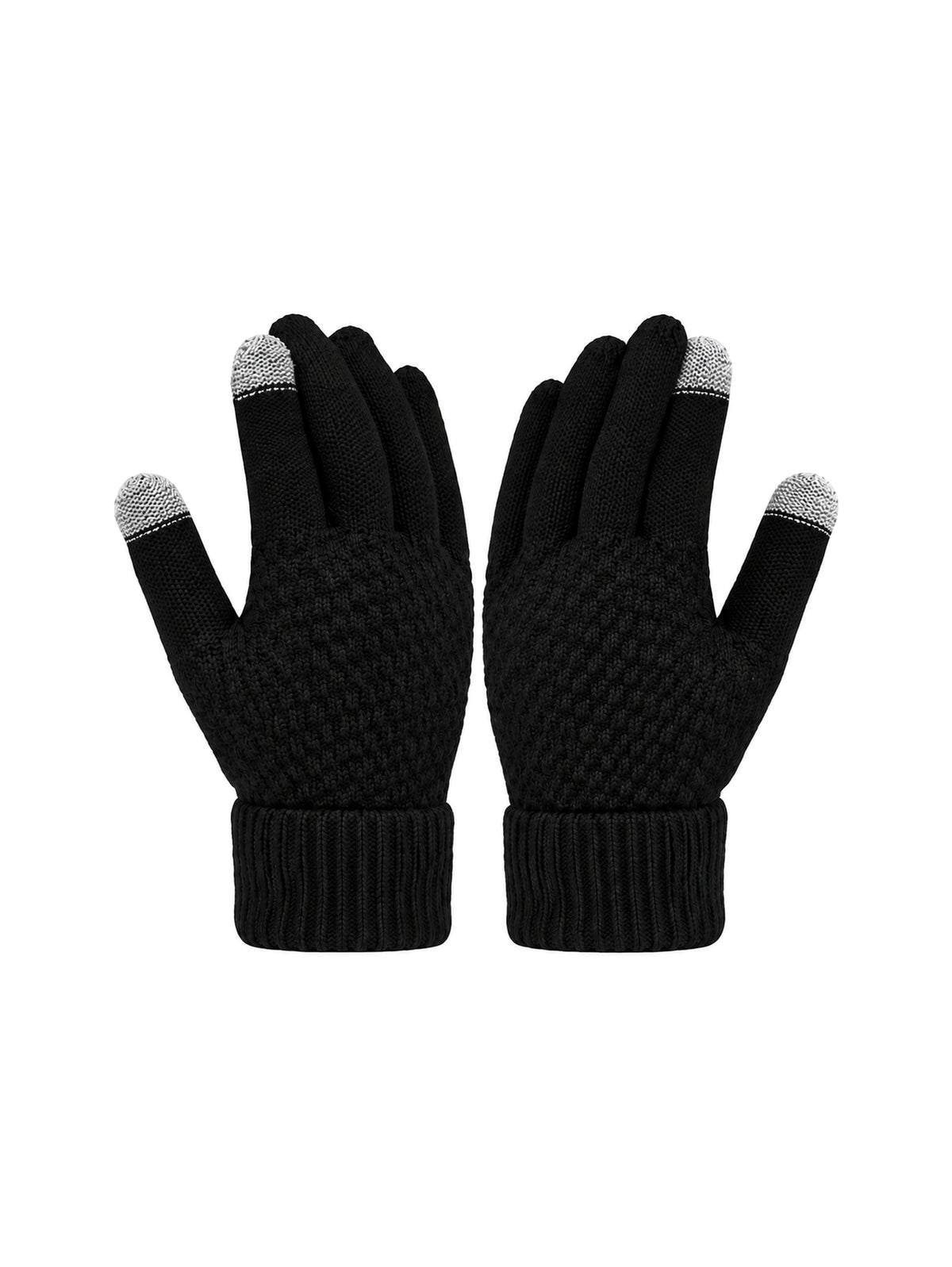 Touchscreen Knit Gloves – Black | Capkov