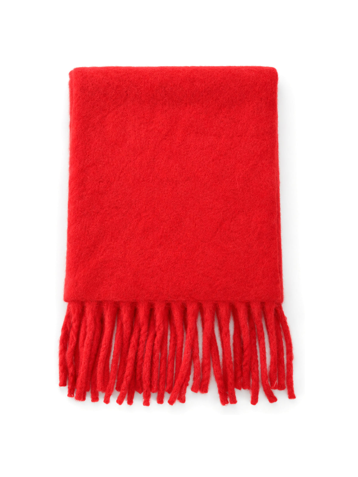 Fringed Brushed Scarf – Red | Capkov