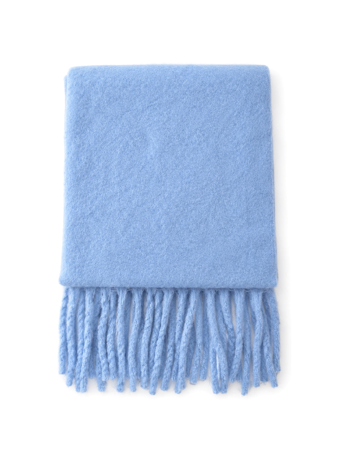 Fringed Brushed Scarf – Light blue | Capkov