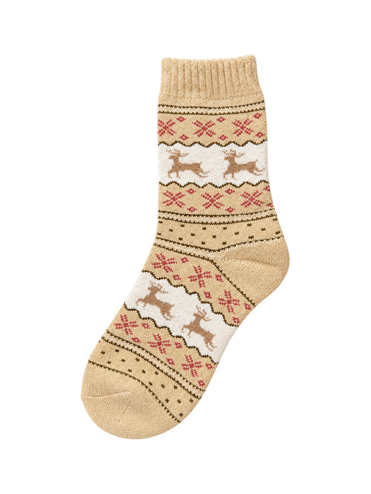 Capkov Winter Socks Reindeer – Beige