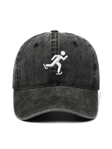 ICE SKATER – washed cap, Washed Black
