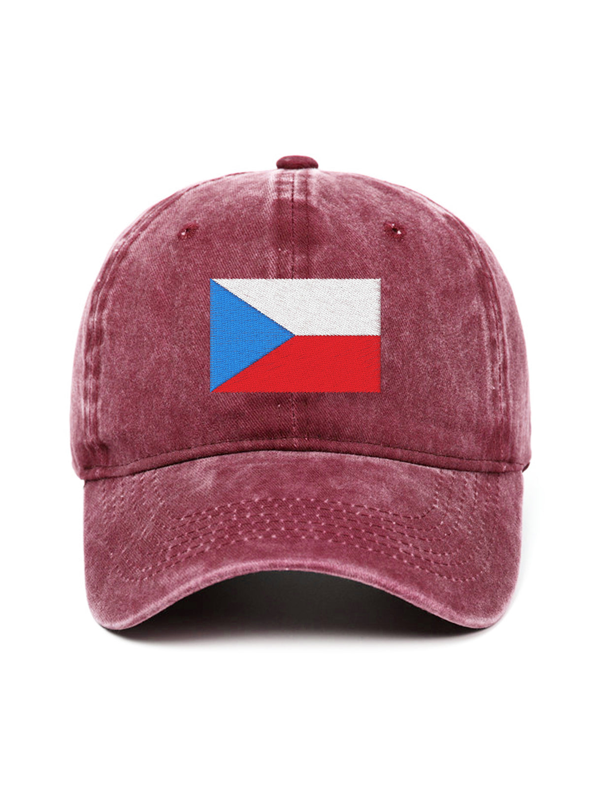 CZECH FLAG – washed cap, Washed Wine – photo 2 of 9