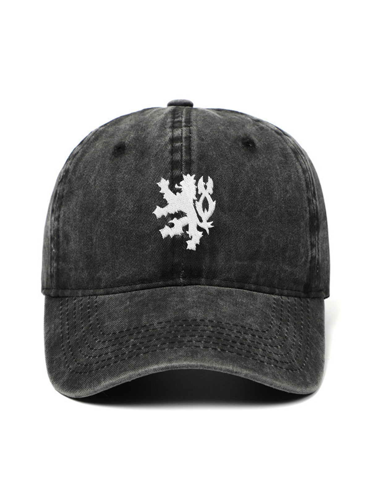 CZECH LION – washed cap, Washed Black