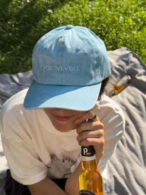 POSITIVE VIBES - Capkov.com washed cap-Hat-Capkov