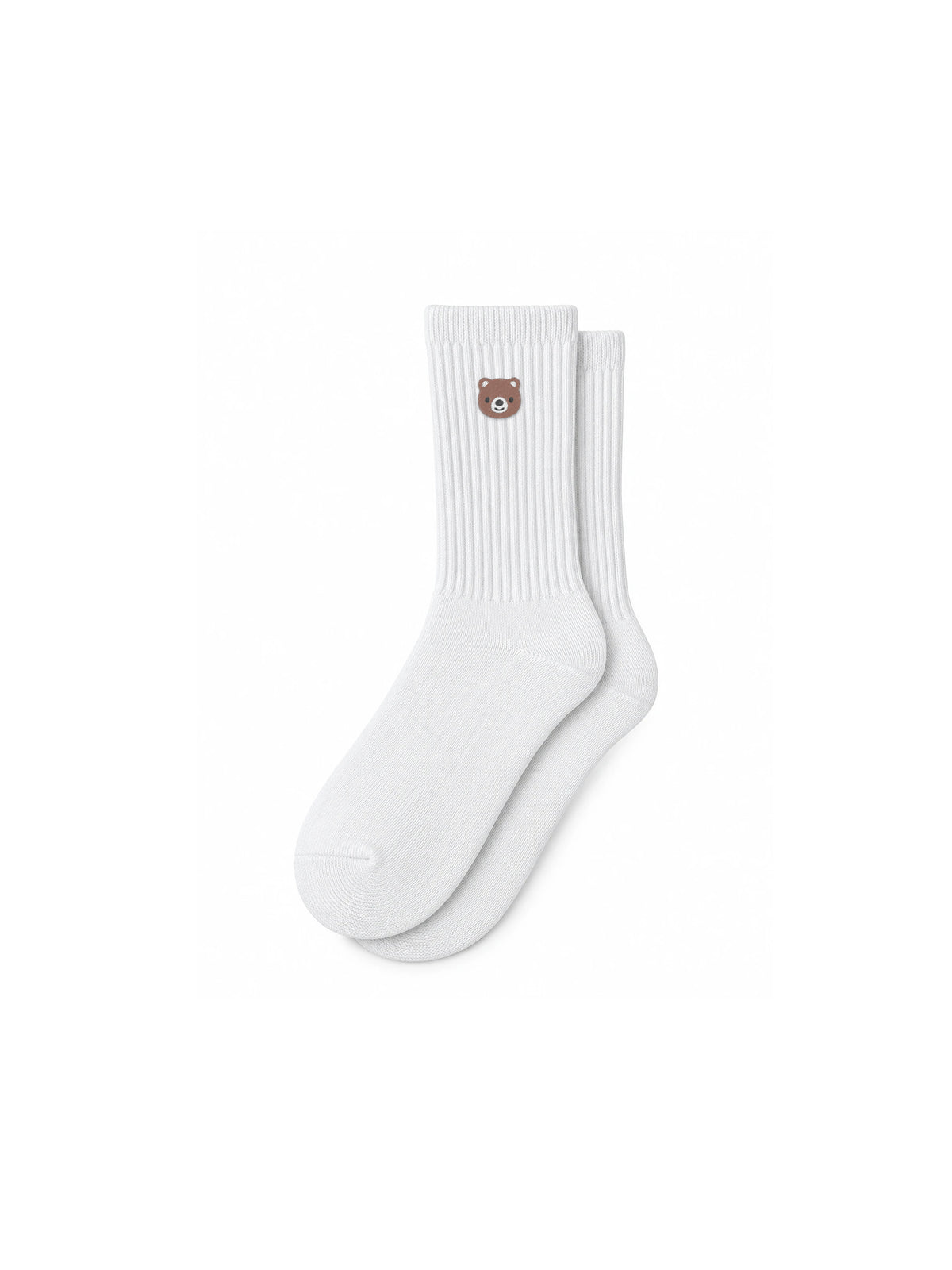 Capkov Embroidery Socks Bear, White