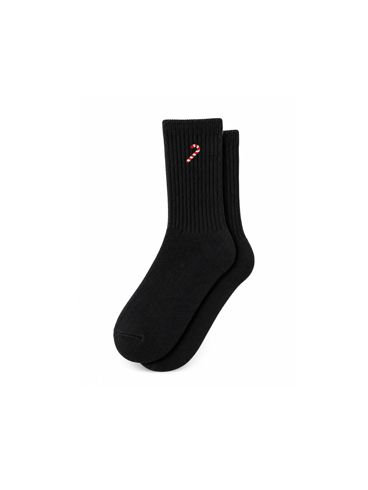 Capkov Embroidery Socks Candy Cane, Black