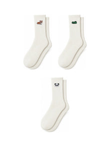 Capkov Embroidery Socks Animal Set, Cream