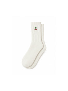 Capkov Embroidery Socks Cherries – Cream