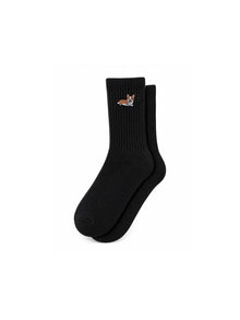 Capkov Embroidery Socks Corgi – Black