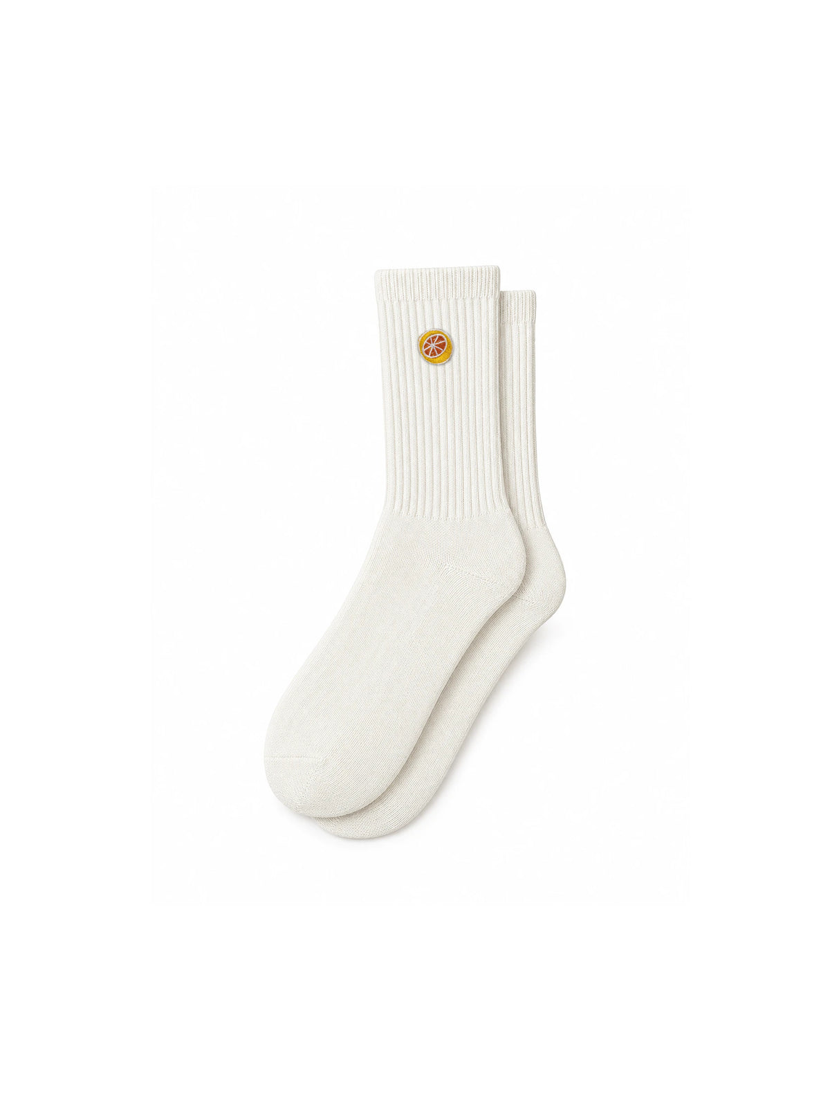 Capkov Embroidery Socks Orange Slice – Cream