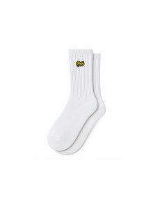 Capkov Embroidery Socks Smiley – White
