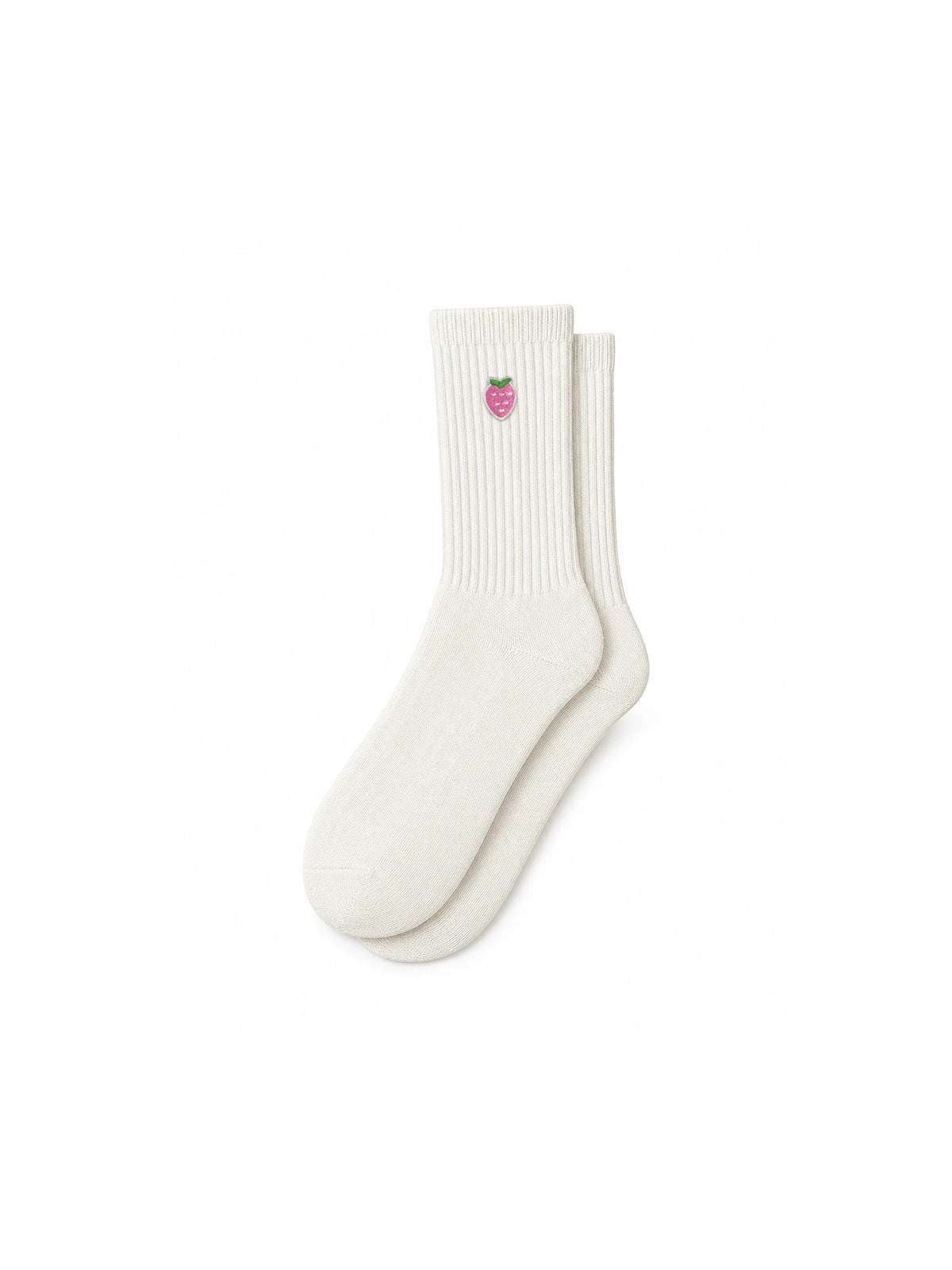 Capkov Embroidery Socks Strawberry – Cream