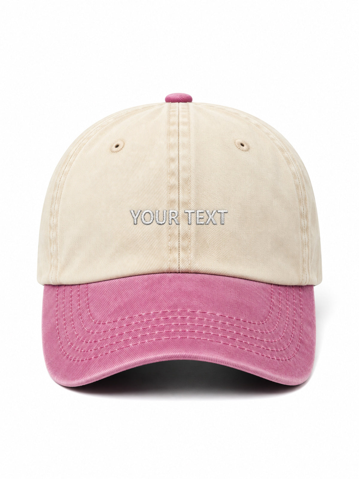 Your own design TEXT – Vintage Two-Tone cap, Washed Pink – photo 7 of 8