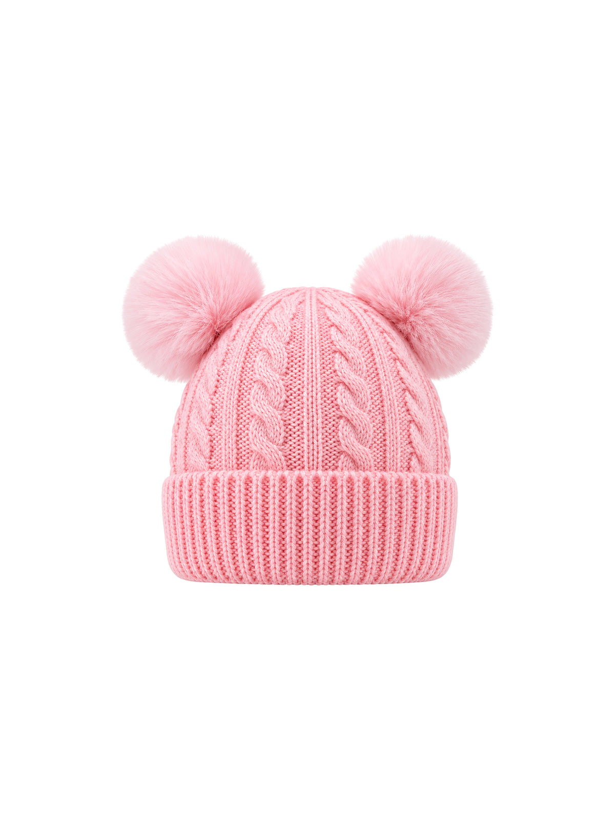 Kids Double-Pom Beanie (2 Poms) – Light pink | Capkov