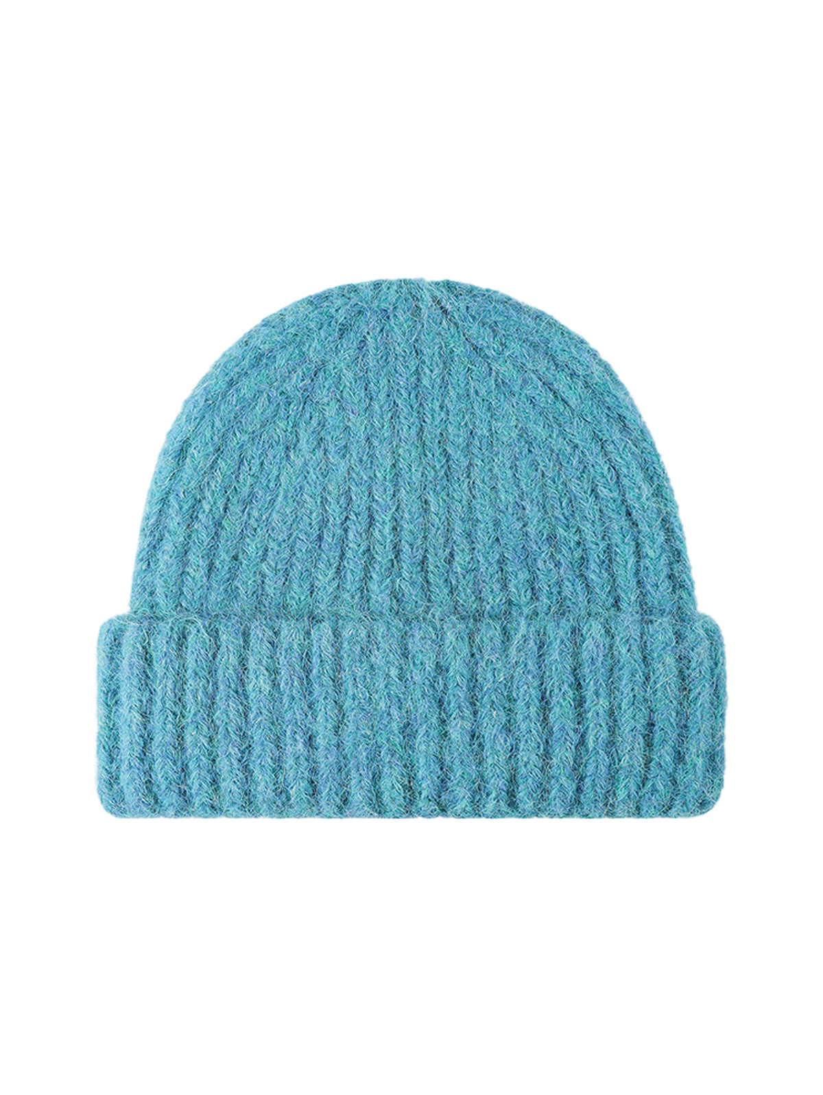 Fluffy without embroidery – winter beanie, Blue – photo 3 of 8
