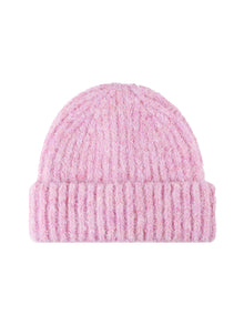 Fluffy without embroidery – winter beanie, Pink