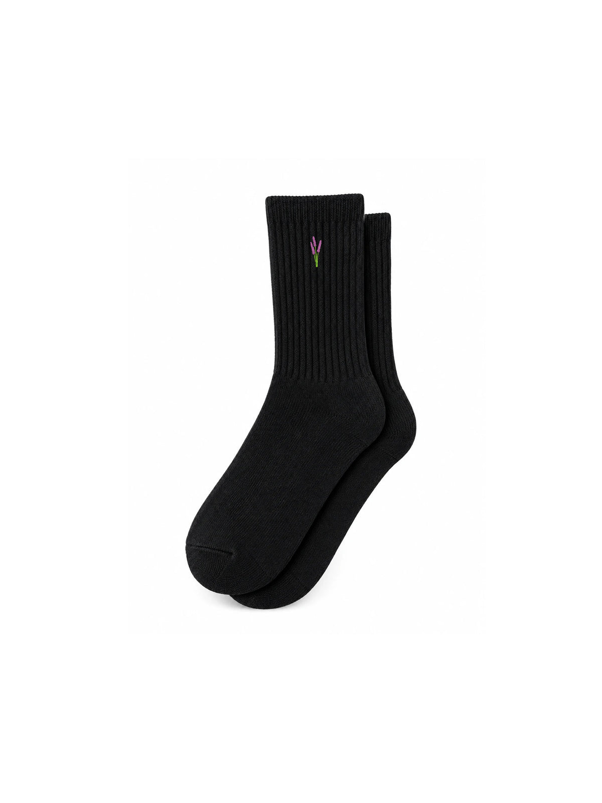 Capkov Embroidery Socks Lavender, Black