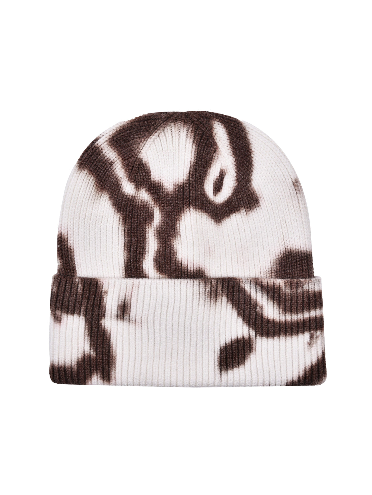 Tie Dye without embroidery – winter beanie, Brown-white – photo 3 of 4