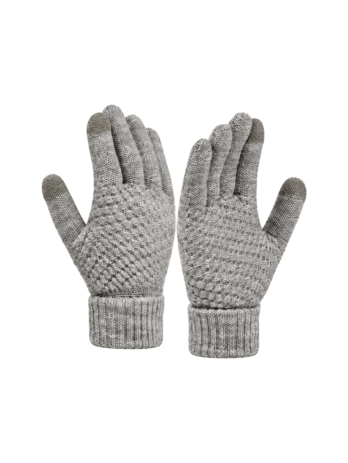 Touchscreen Knit Gloves – Light grey | Capkov
