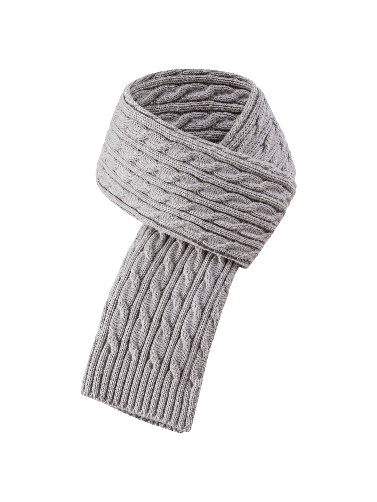 Cable-Knit Scarf – Light grey | Capkov