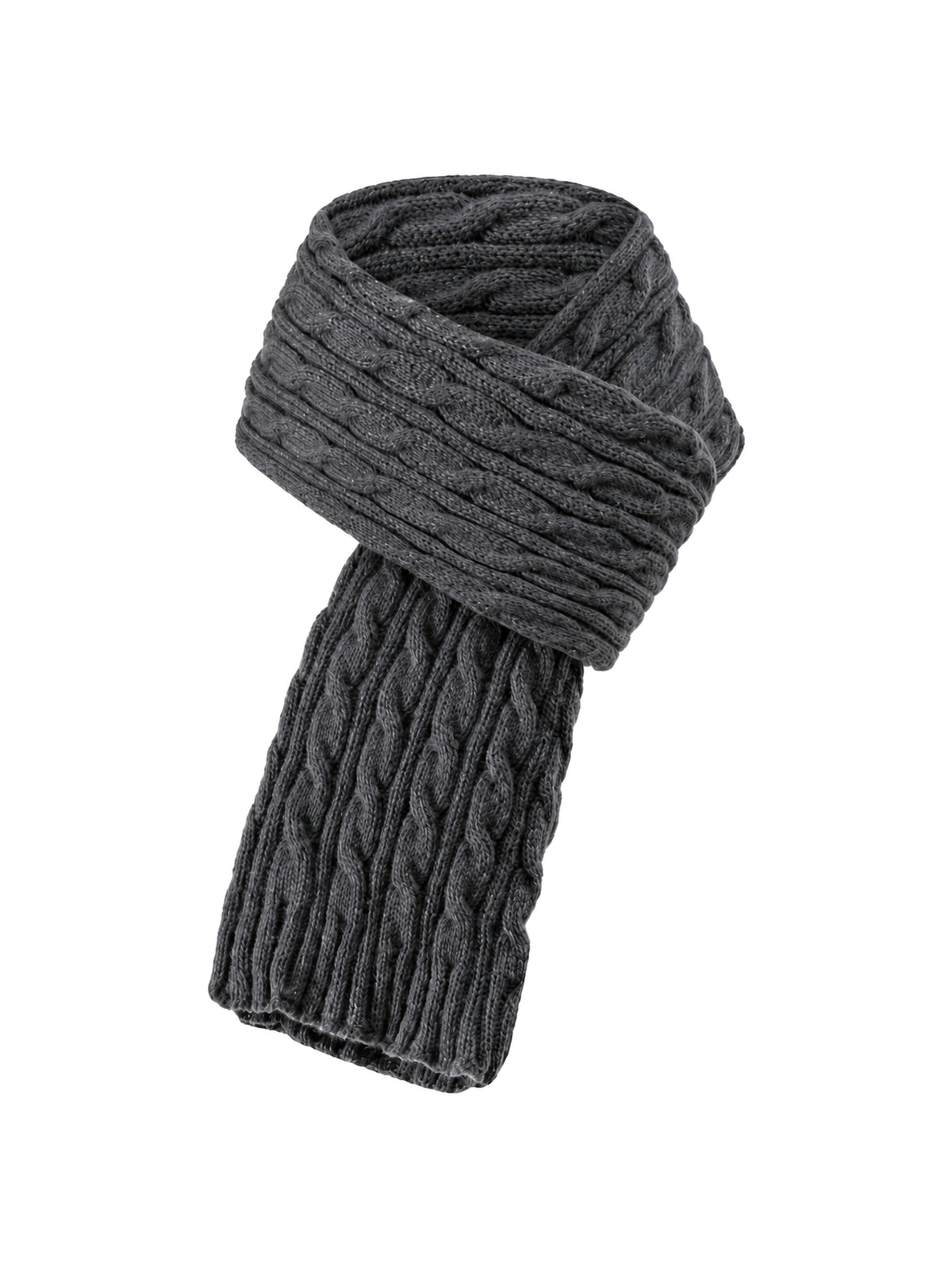 Cable-Knit Scarf – Dark grey | Capkov