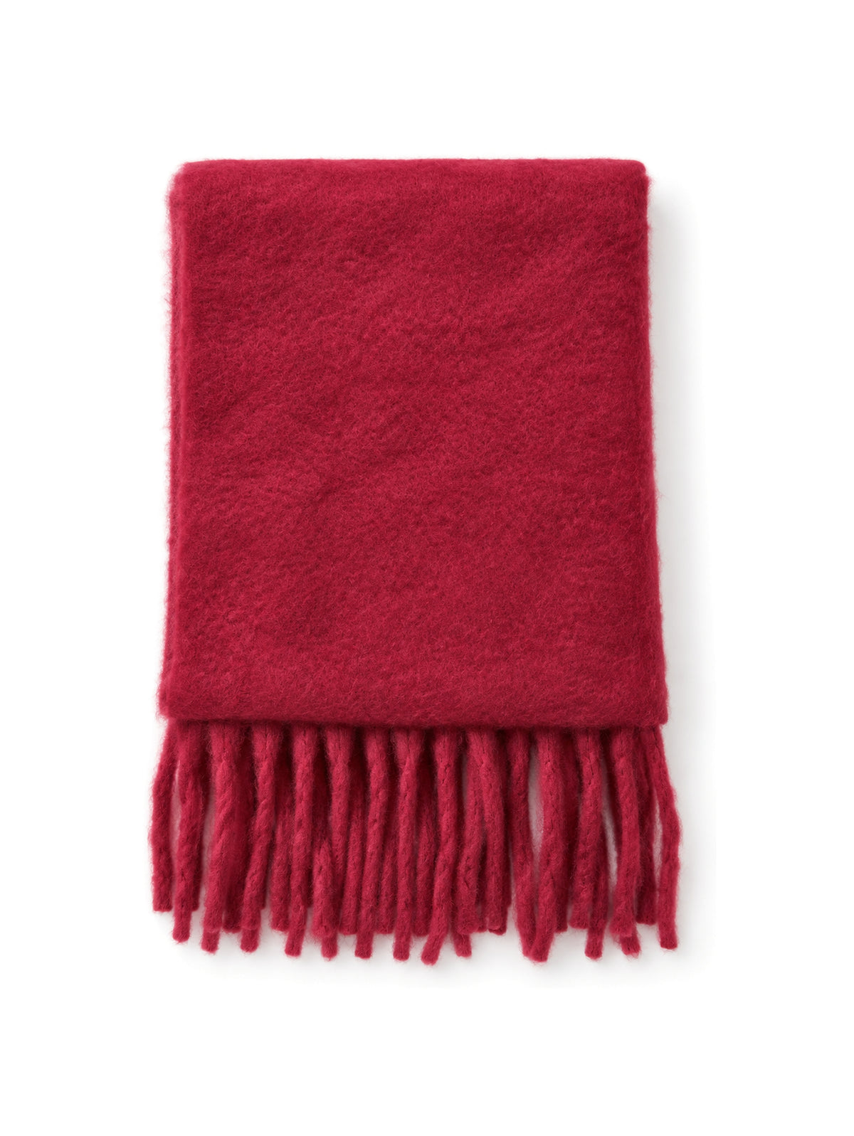 Fringed Brushed Scarf – Burgundy | Capkov