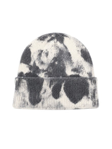 Tie Dye without embroidery – winter beanie, Grey-white