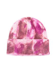 Tie Dye without embroidery – winter beanie, Purple-white
