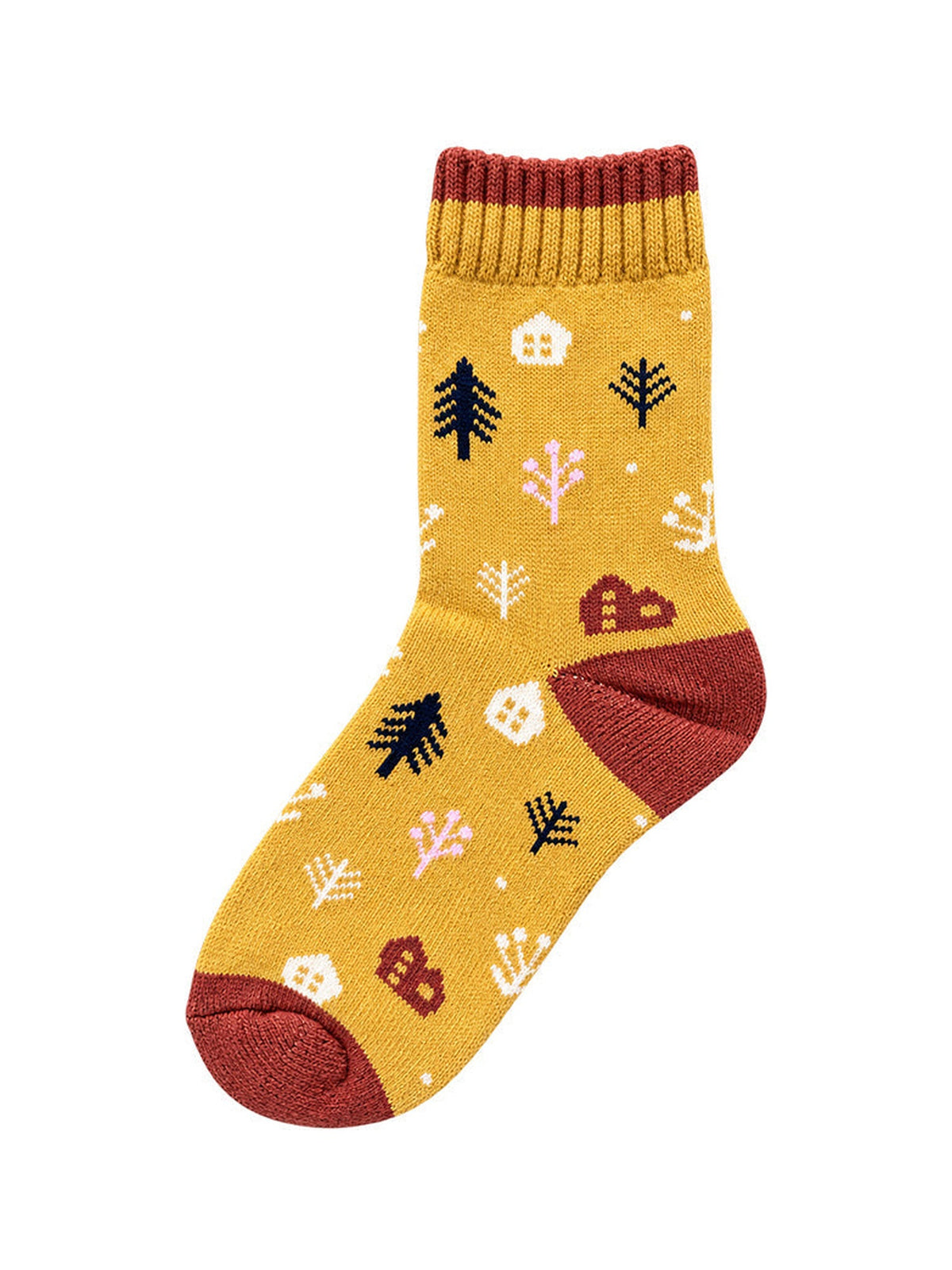 Capkov Winter Socks Forest – Yellow