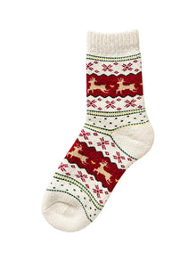 Capkov Winter Socks Reindeer – White